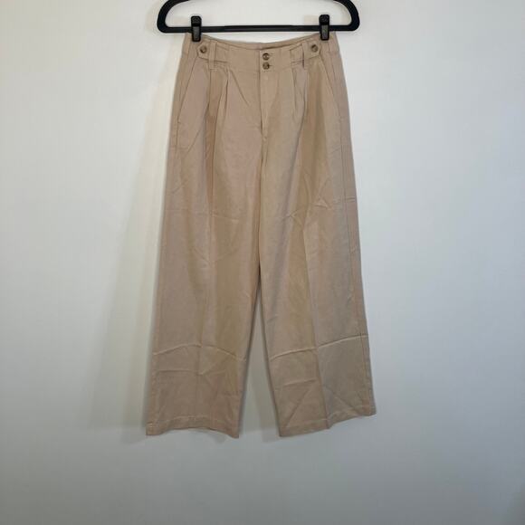 NWT MADEWELL The Petite Harlow Wide-Leg Pant Harvest Moon Khaki 0 Petite 0P - Picture 1 of 5